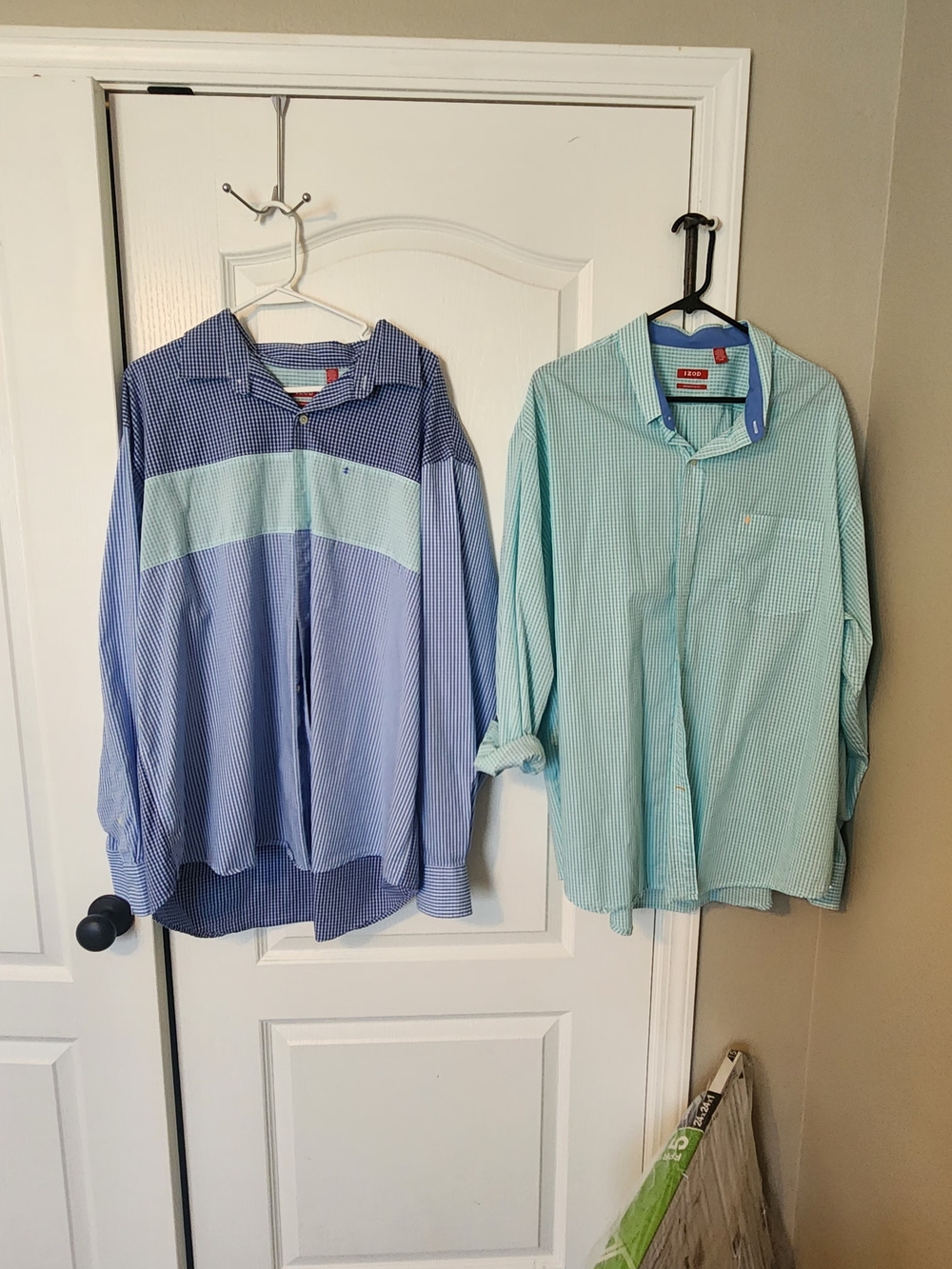 IZod Men’s Bundle Light Blue, Green & Blue Striped Button-Up Shirt Stretch